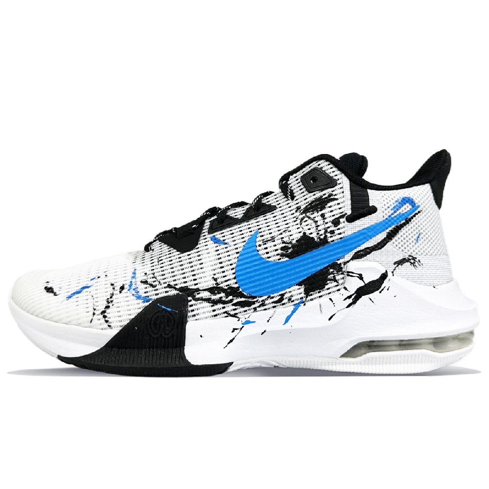 Nike Air Max Impact 3 Non-slip Wear-resistant Shock Absorption Low-Top Basketball Shoes Men's Black White Blue