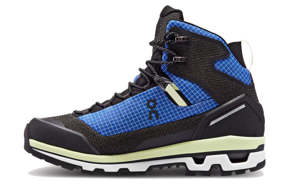 On Cushioned Slip-Resistant Abrasion-Resistant High-Top Running Shoes Men's Blue Black