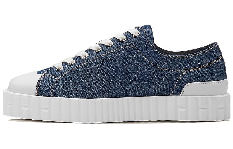 HERMES Low-Top Stylish Skateboarding Shoes Women's Blue White
