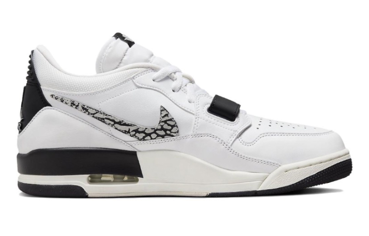 Jordan Legacy 312 Cushioning Anti-Slip Wear-Resistant Breathability Mid-Top Vintage Basketball Shoes Men's White Black