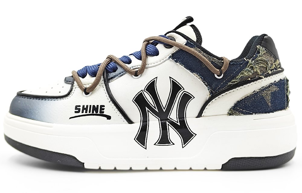 MLB Chunky Liner Abrasion Resistant Low top Skateboard Shoes Unisex Navy Blue