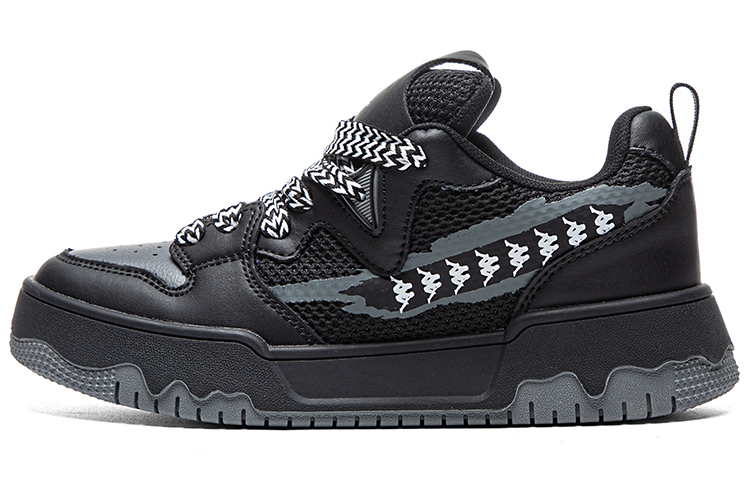 Kappa Low-Top Skateboard Shoes Unisex Black Gray