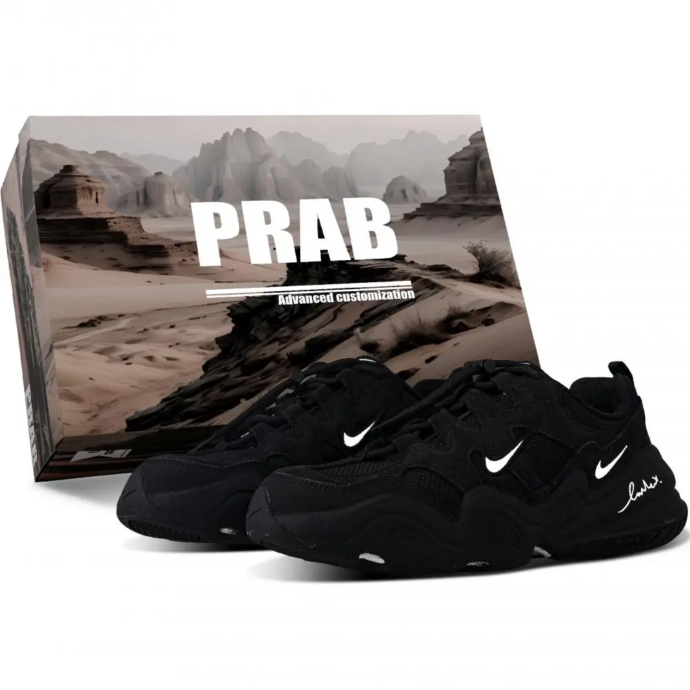 Nike Tech Hera Abrasion Resistant Lightweight Height Increasing Low top Casual Shoes Unisex Black