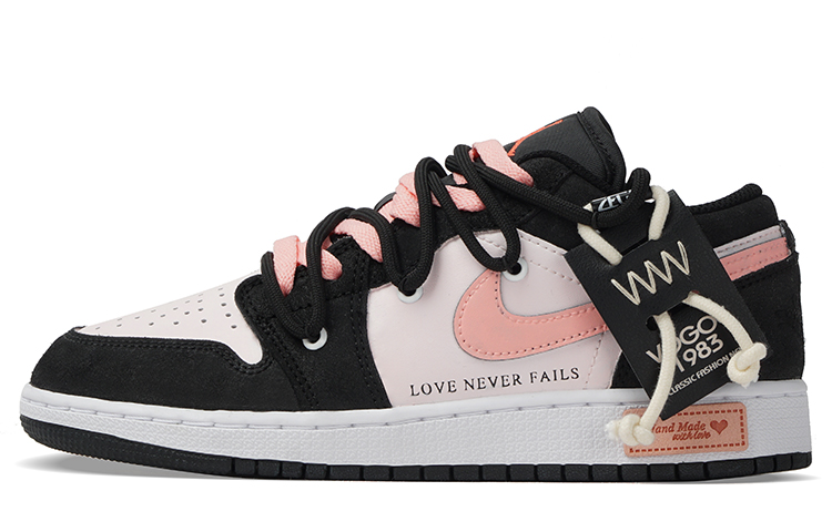 Jordan Air Jordan 1 Low-Top Vintage Basketball Shoes GS Black Pink