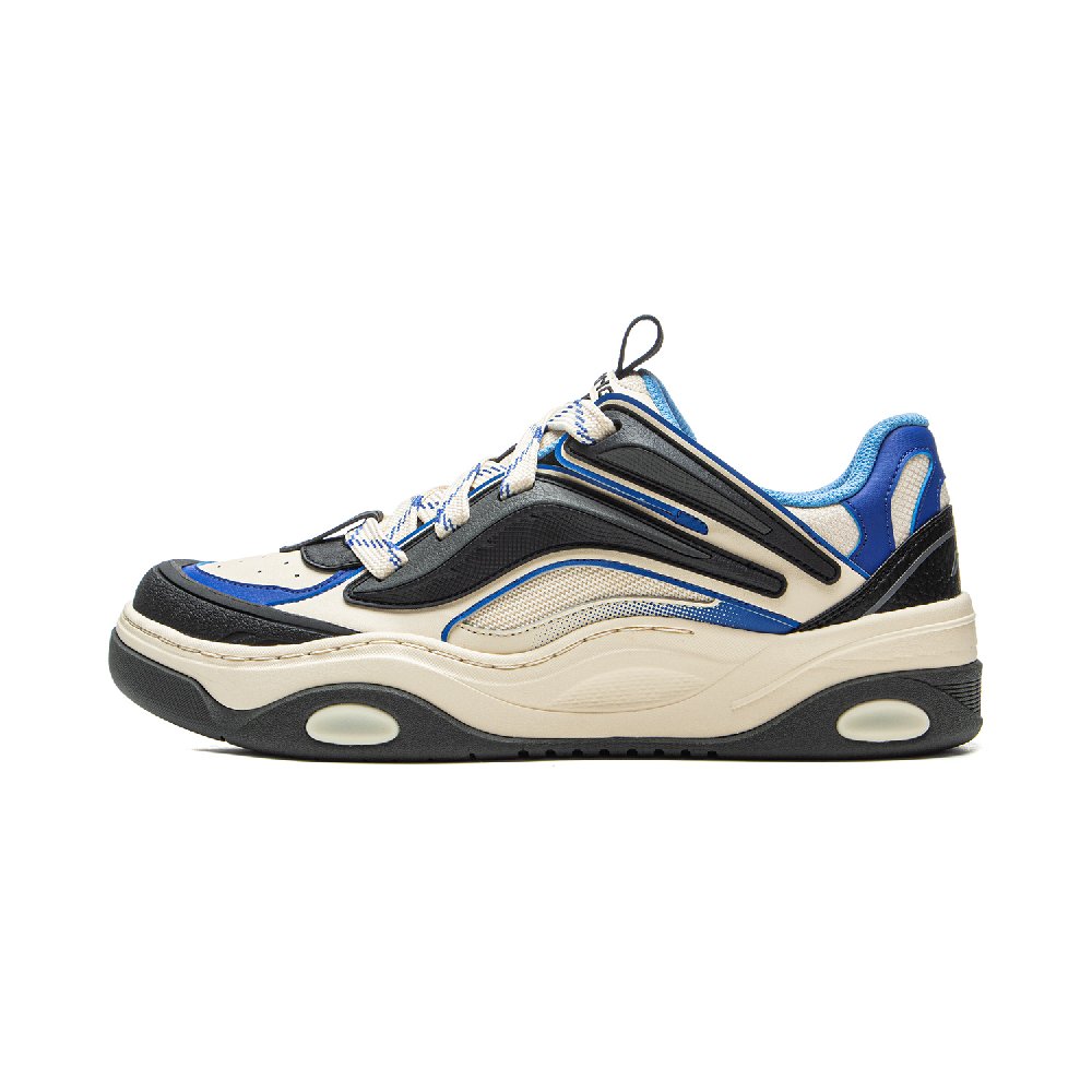 LiNing Expedition 3 Abrasion Resistant Breathable Low Top Skateboard Shoes Men's White Gray Blue
