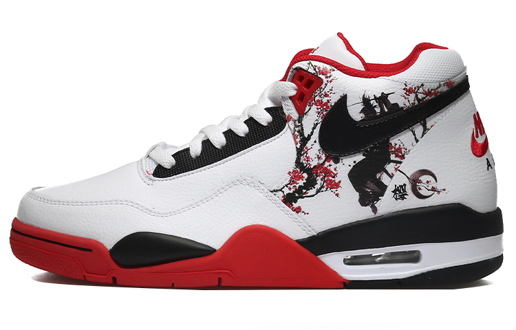 Nike Flight Legacy Mid-Top Vintage Basketball Shoes Unisex Red White