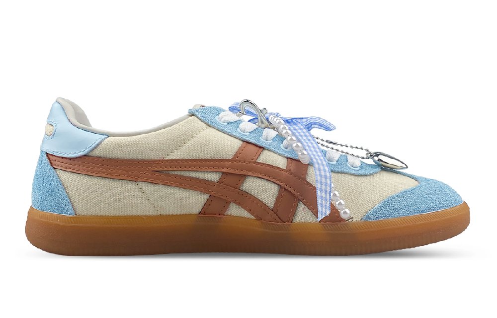 Onitsuka Tiger Tokuten Low Top Skateboard Shoes Unisex Beige Blue