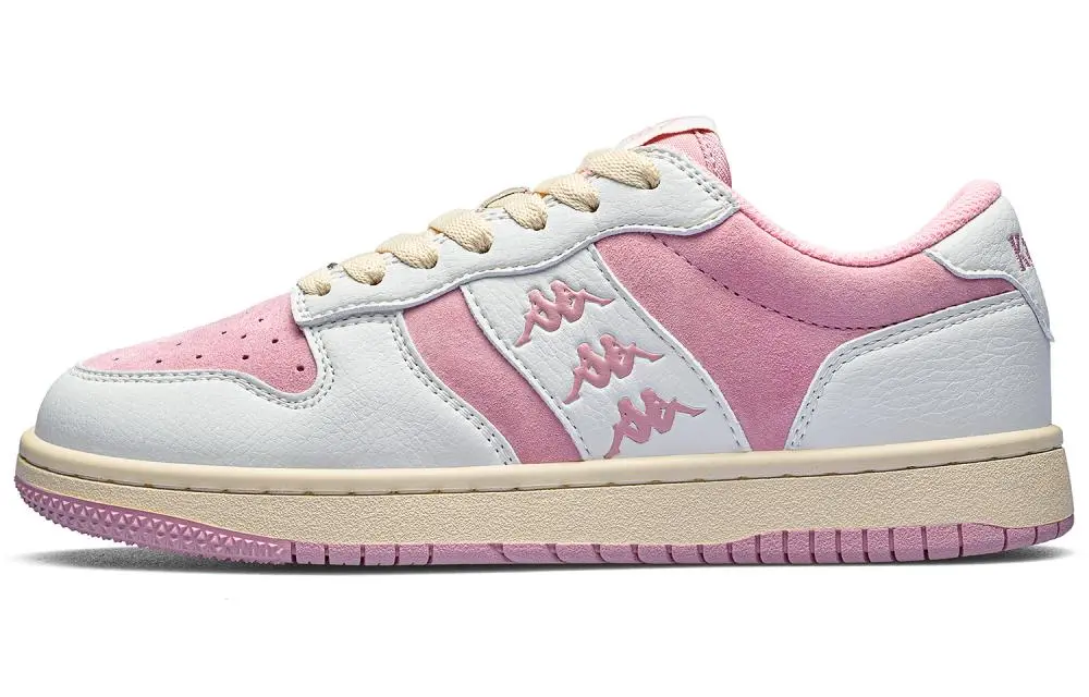 Kappa Urban Sports Anti Slip Wear Resistant Low Top Skateboard Shoes Women's Pink White