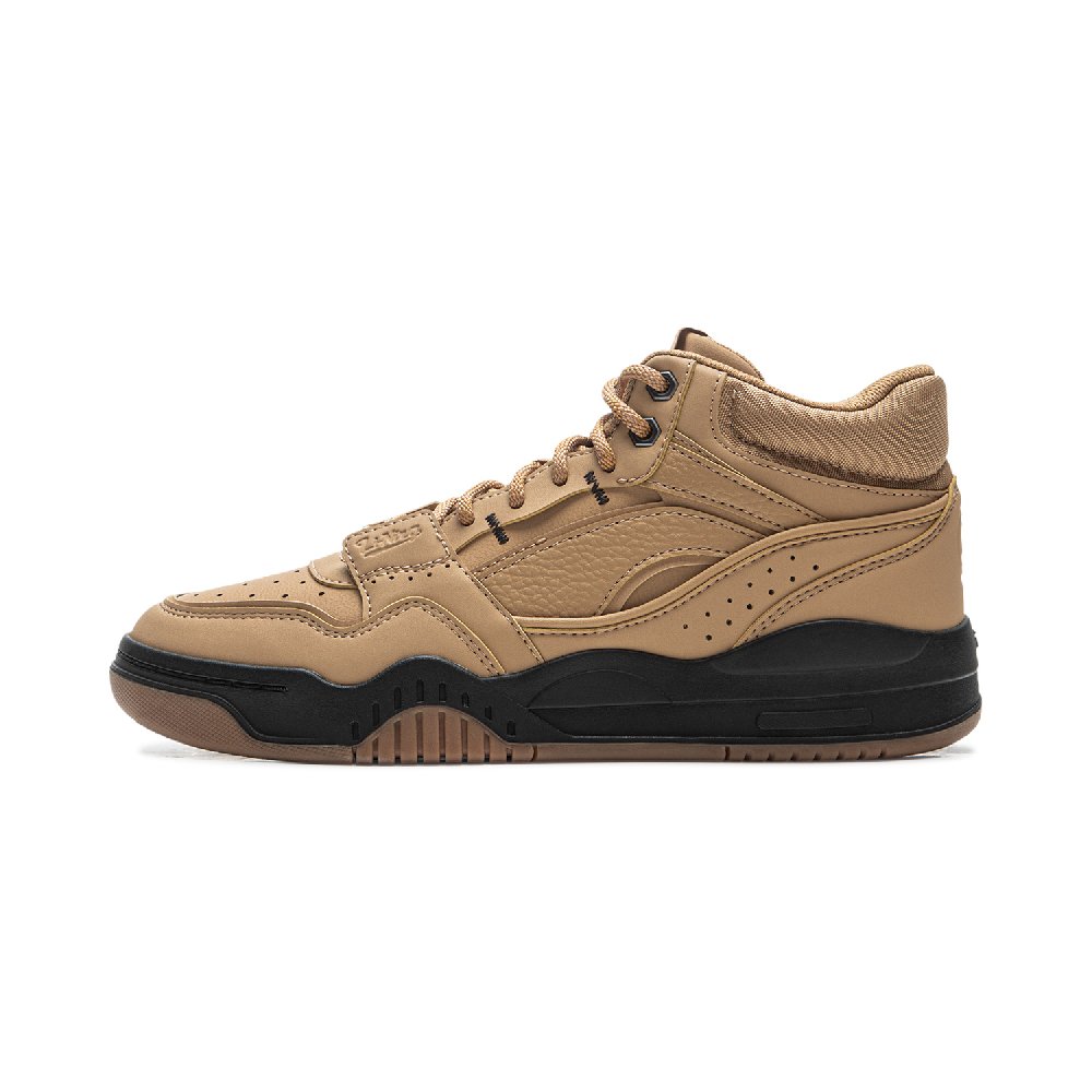 LiNing Moonlight White HI Anti-Slip Wear-Resistant Breathable Height Increasing Mid-Top Skateboard Shoes Women's Umber