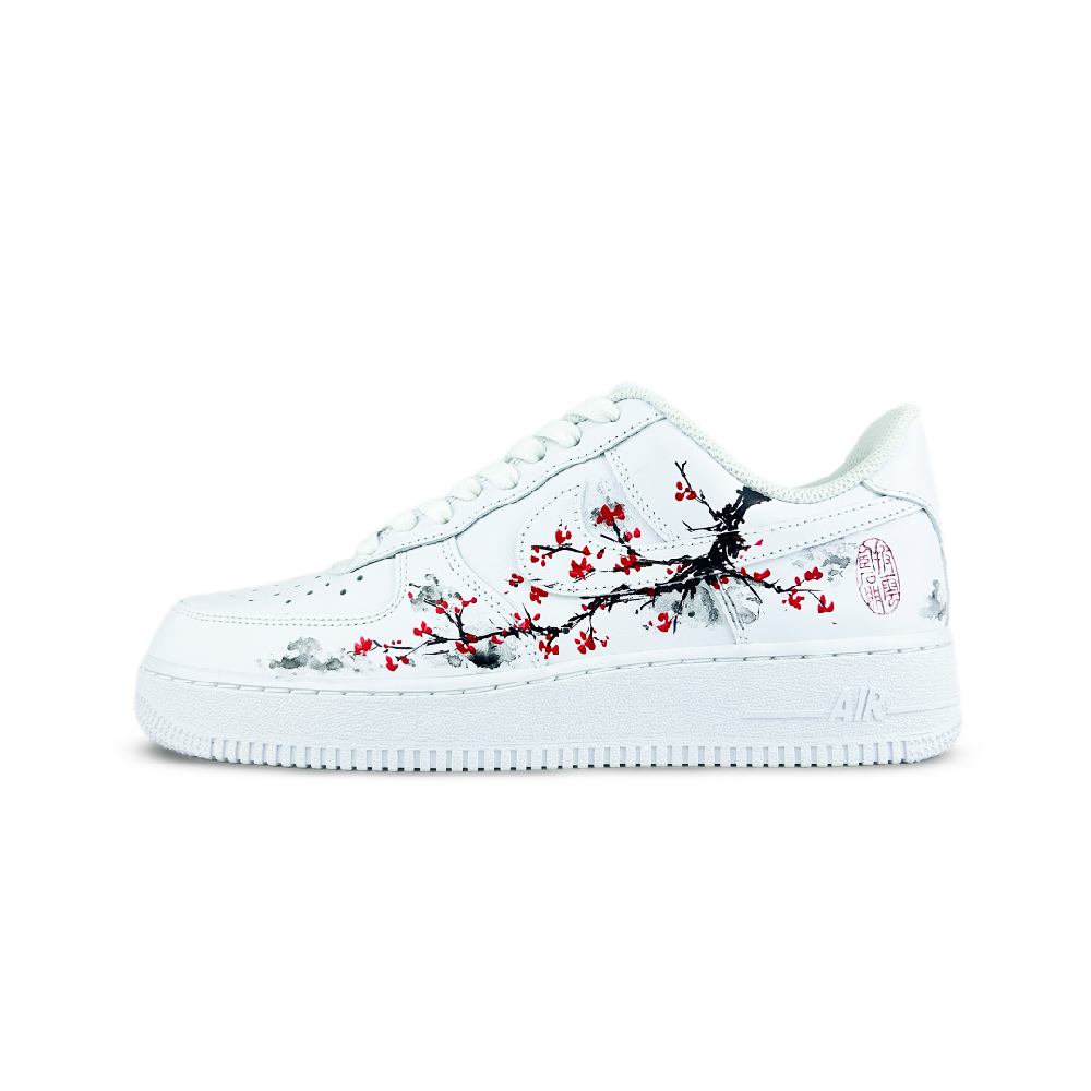 Nike Air Force 1 Ink Plum Trail Abrasion Resistant Low Top Skateboard Shoes Unisex White
