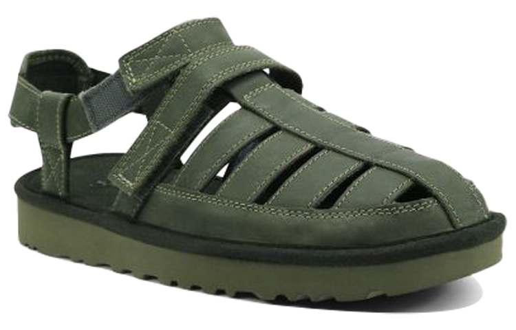 UGG Dune Fisherman Cowhide Green Sandals
