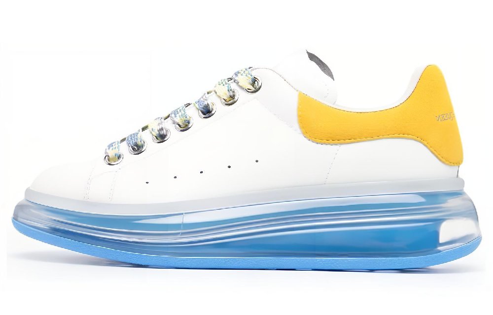 Alexander McQueen Clear Oversole Larry Sneakers 'White Blue Yellow' Women's