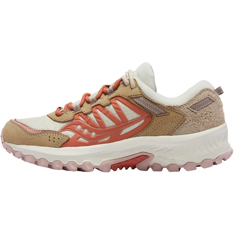 Saucony GRID PEAK Abrasion Resistant Breathable Coverage Low top Casual Shoes Women's Beige Brown Orange