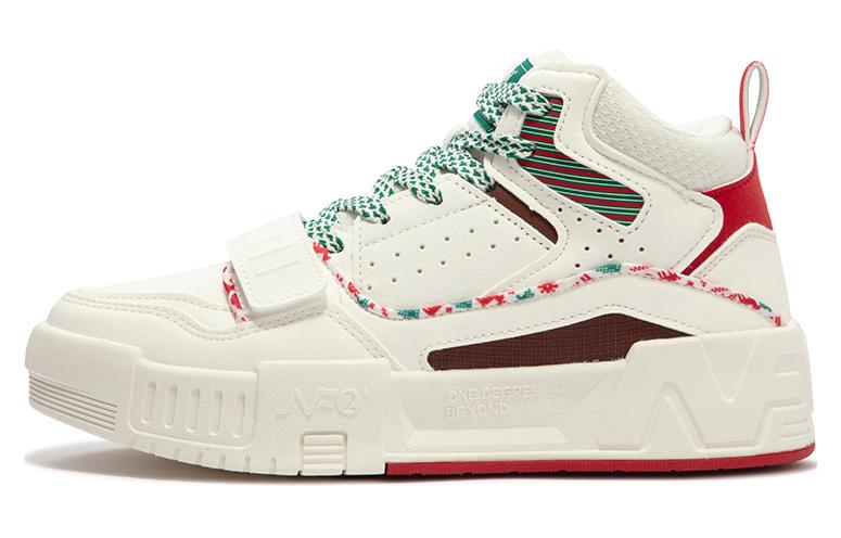 361° Anti-Slip Wear-Resistant High-Top Skateboard Shoes Women's White Red