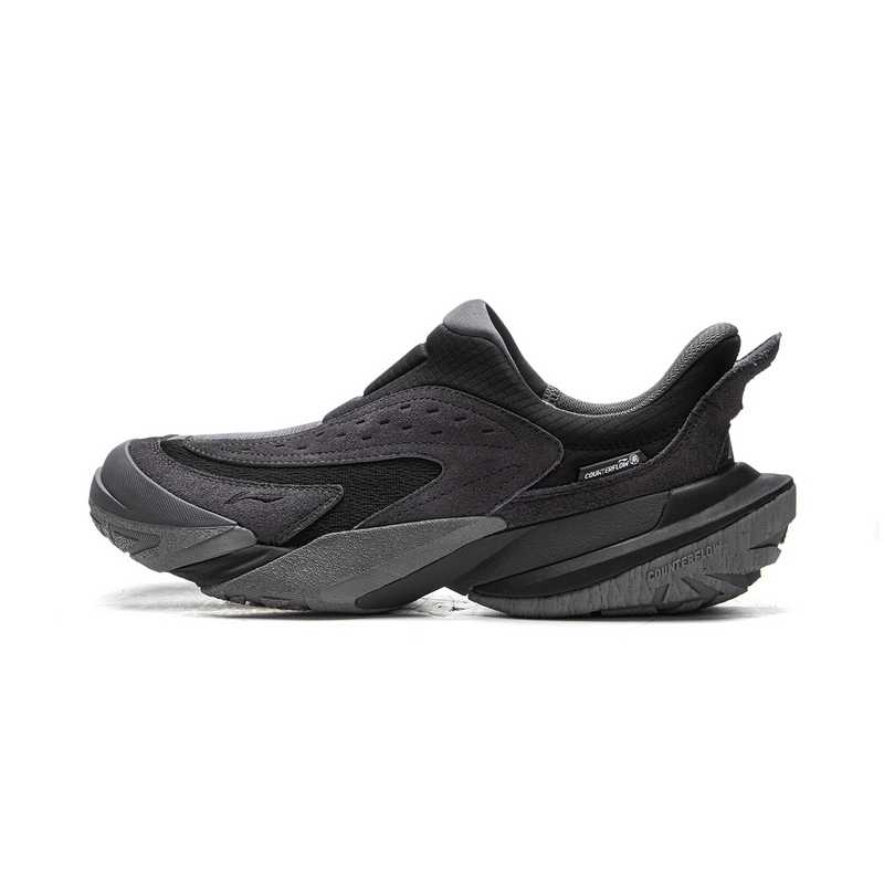 LiNing Outdoor CF Tracing Shock Absorbers Rebound Low top Outdoor Shoes Unisex Gray Black