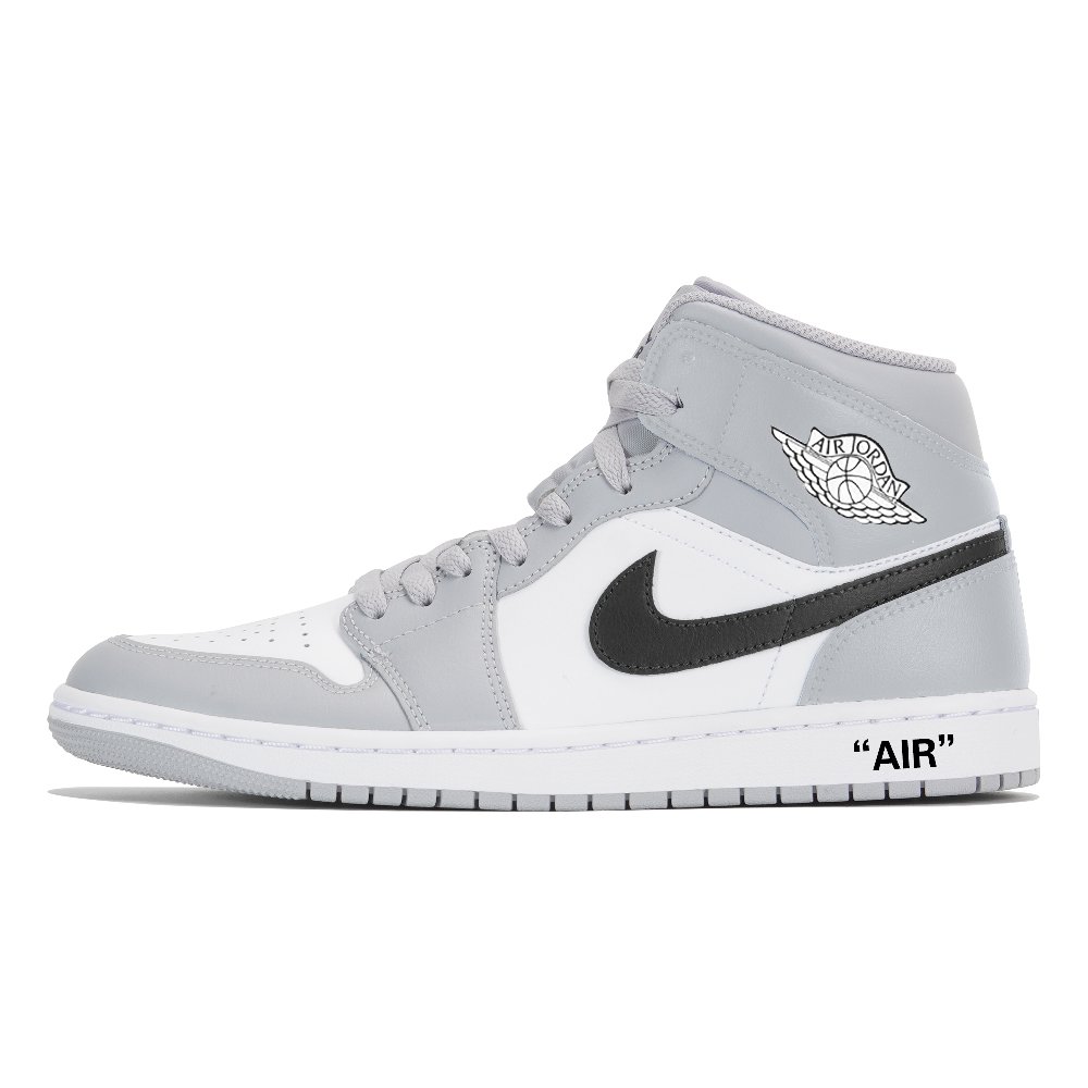 Jordan Air Jordan 1 Wear-Resistant Mid-Top Vintage Basketball Shoes Men's Gray