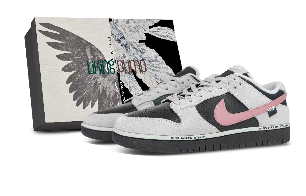 Nike Dunk Abrasion Resistant Low Top Skateboard Shoes Unisex Gray Black Pink
