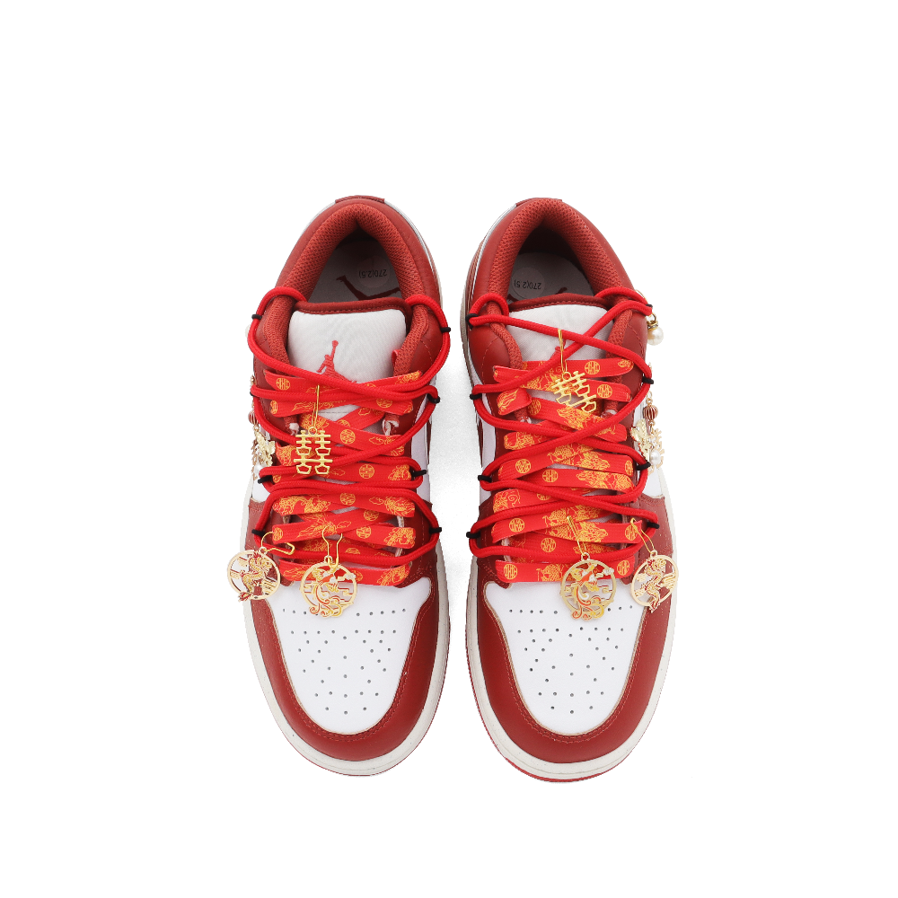 Jordan Air Jordan 1 Abrasion Resistant Slip Resistant Low Top Vintage Basketball Shoes Men's Red