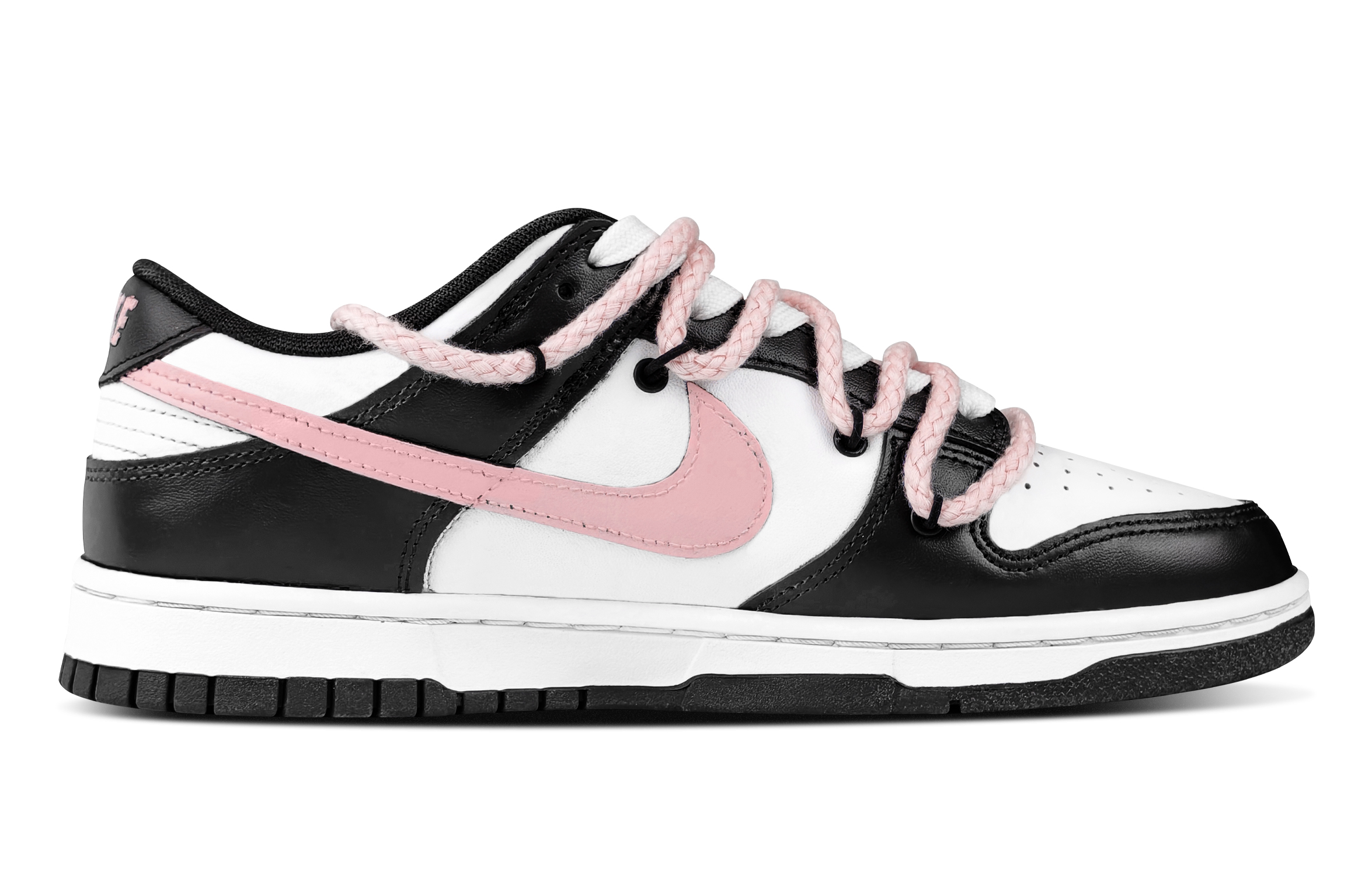 Nike Dunk Call Puppy Abrasion Resistant Low Top Skateboard Shoes Unisex Black Pink White