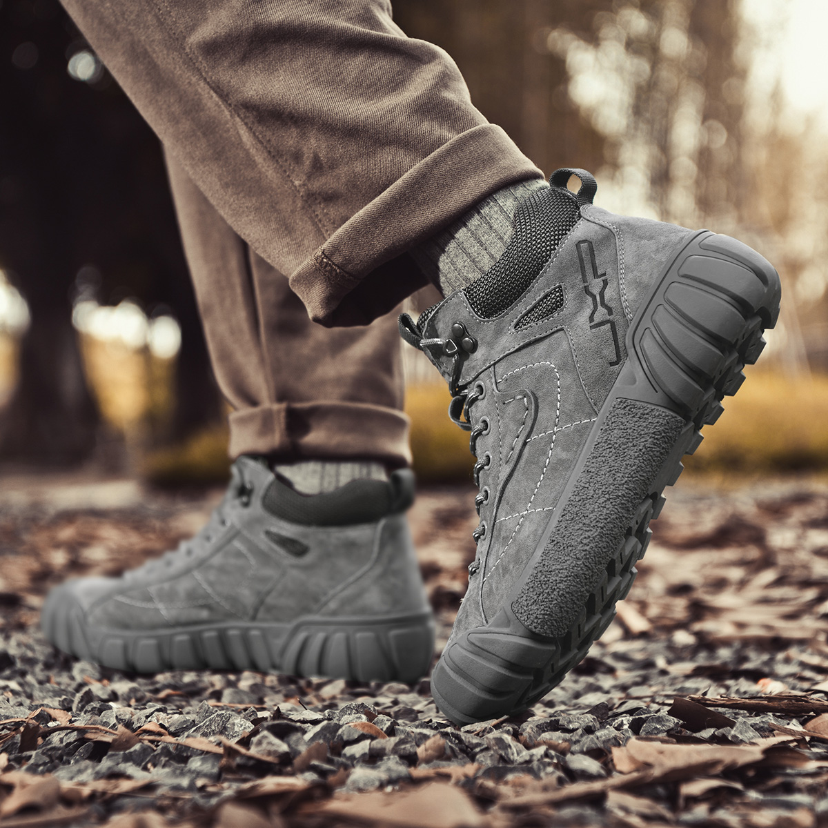 Jeep Mid Top Outdoor Shoes Men's Gray купить в интернет-магазине Yoocart с быстрой доставкой по России.