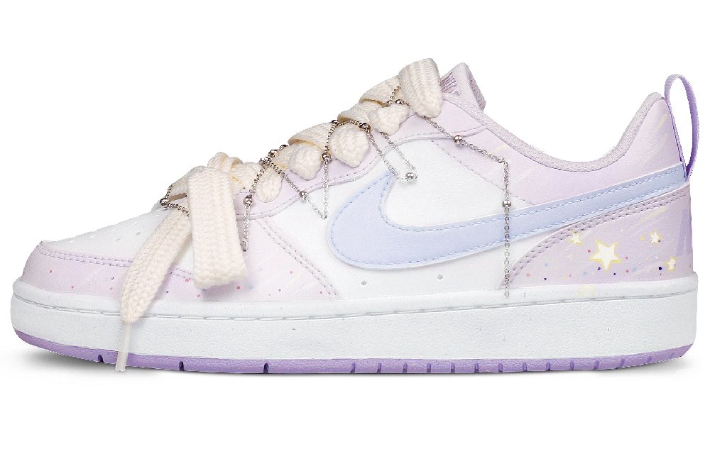 Nike Court Borough Anti Slip Wear Resistant Low Top Skateboard Shoes GS Taro Paste Purple