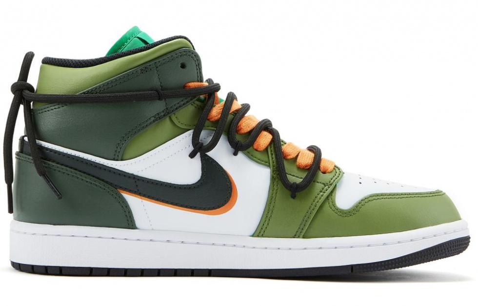 Jordan Air Jordan 1 Poker Cards Anti Slip Wear Resistant High Top Vintage Basketball Shoes Men's Green Orange White купить в интернет-магазине Yoocart с быстрой доставкой по России.