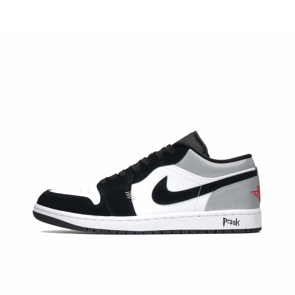 Jordan Air Jordan 1 Cushioning Wear Resistant Low Top Vintage Basketball Shoes Men's Black White