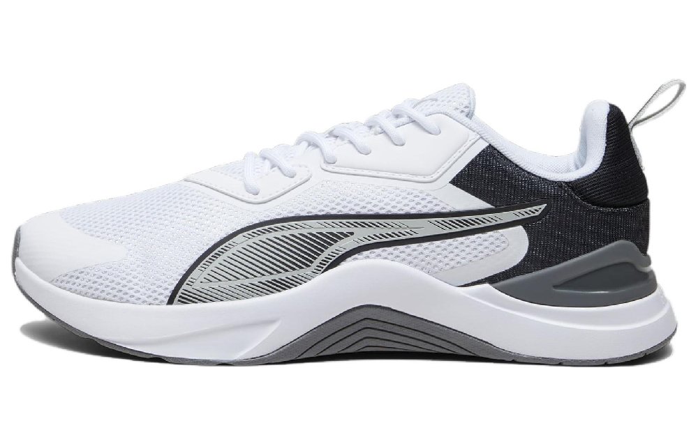 PUMA Infusion Shock Absorbers Low Top Running Shoes Unisex White Black Gray