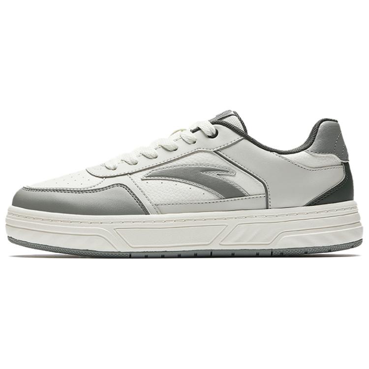 Anta BaiChuan Wear resistant And Lightweight Low Top Skateboard Shoes Men's Ivory White Numbers Mist Granite Gray