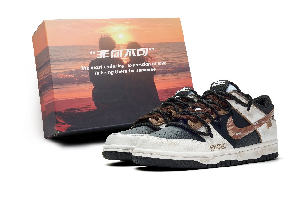 Nike Dunk Abrasion Resistant Low Top Skateboard Shoes Unisex Black Brown