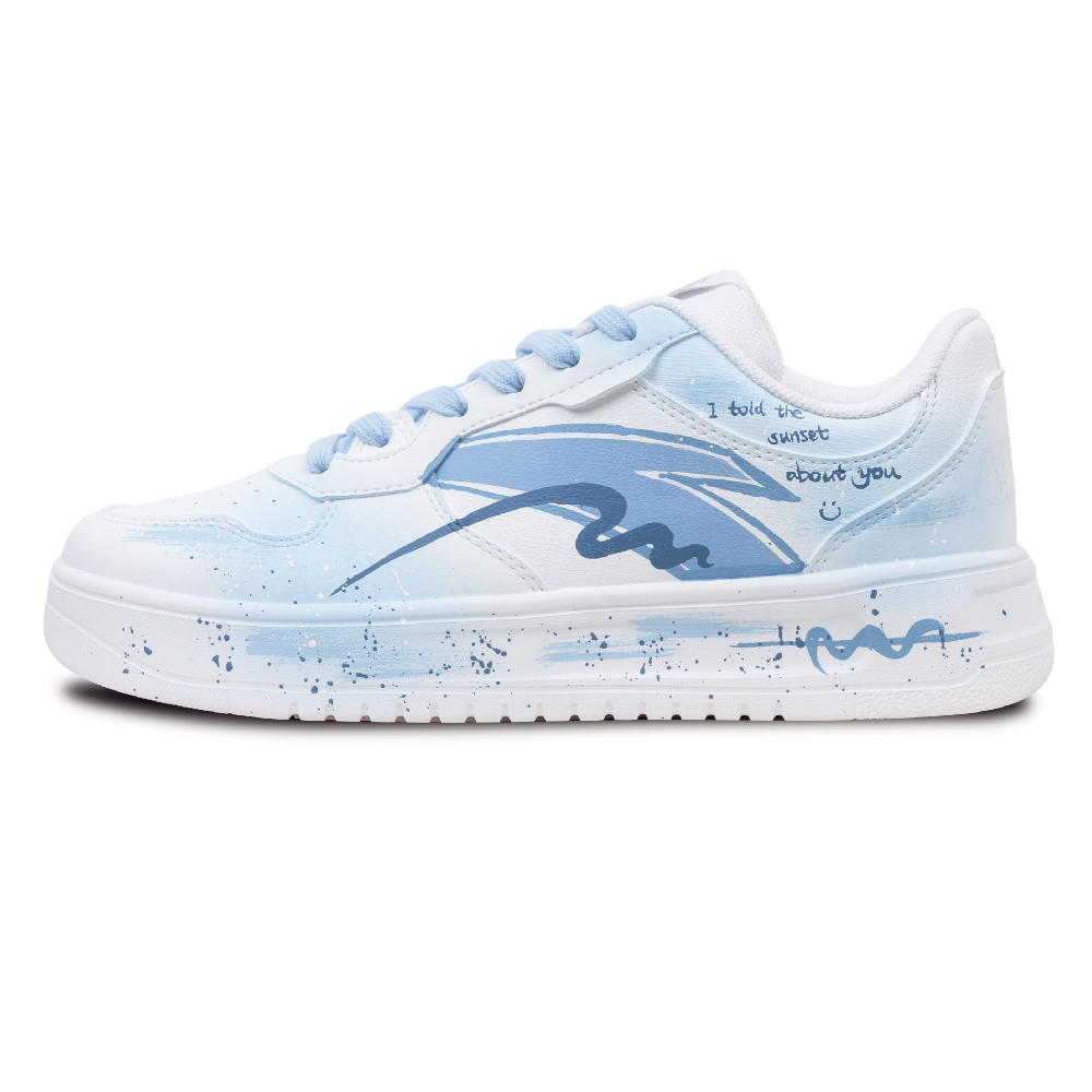 Anta Life Collection Cushioning Abrasion Resistant Lightweight Low Top Skateboard Shoes Women's Blue