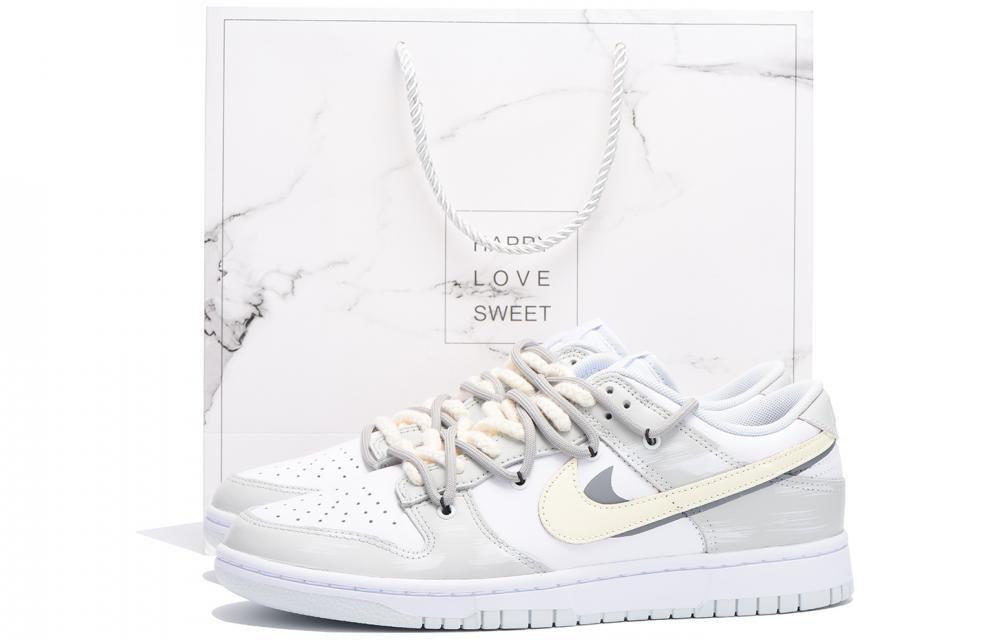 Nike Dunk Skateboard Shoes Unisex Low-Top Gray White/Yellow