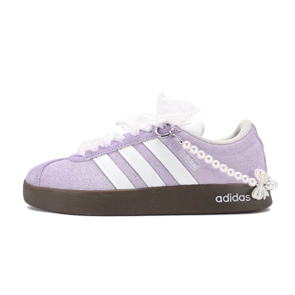 Adidas Neo VL Court Lifestyle Anti Slip Wear Resistant Low Top Skateboard Shoes Unisex White Purple