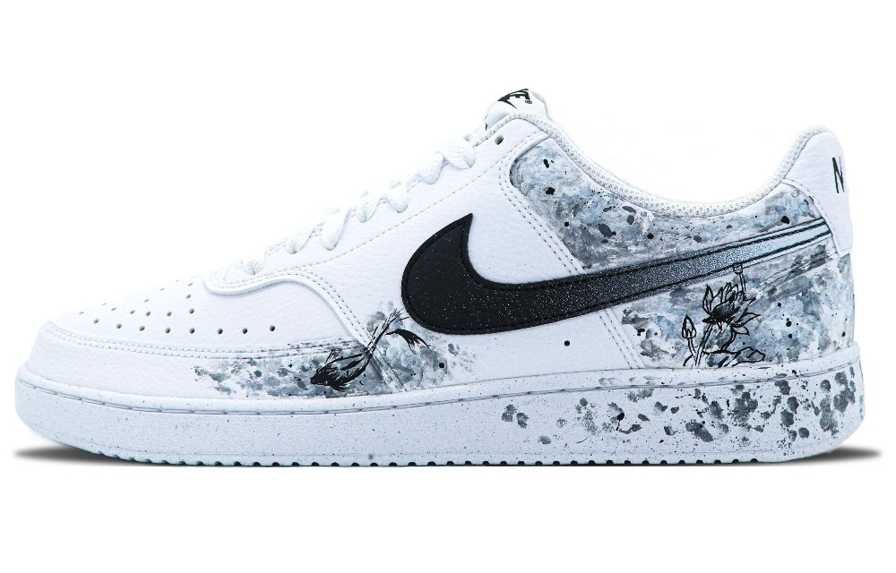 Nike Court Vision 1 Anti Slip Wear Resistant Low Top Skateboard Shoes Women's White