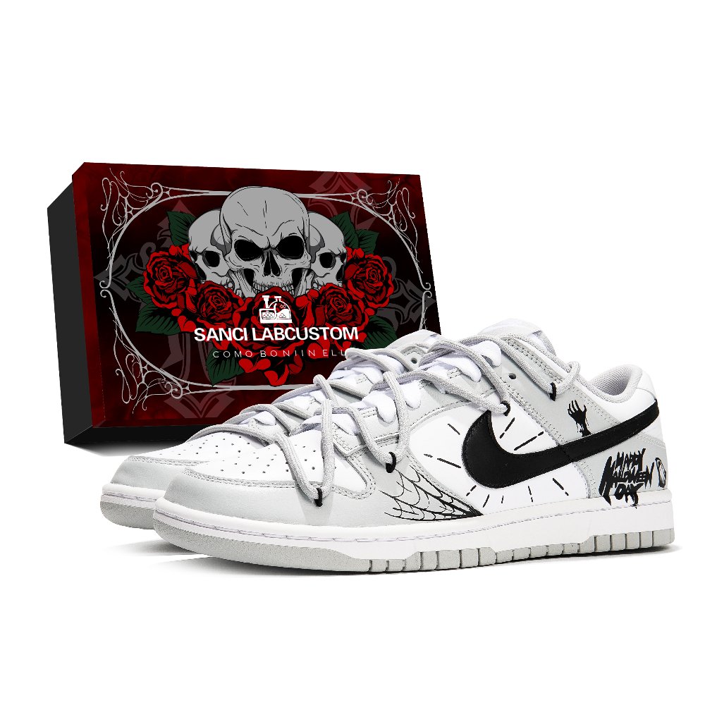 Nike Dunk Low-Top Skateboard Shoes Women's Black Gray