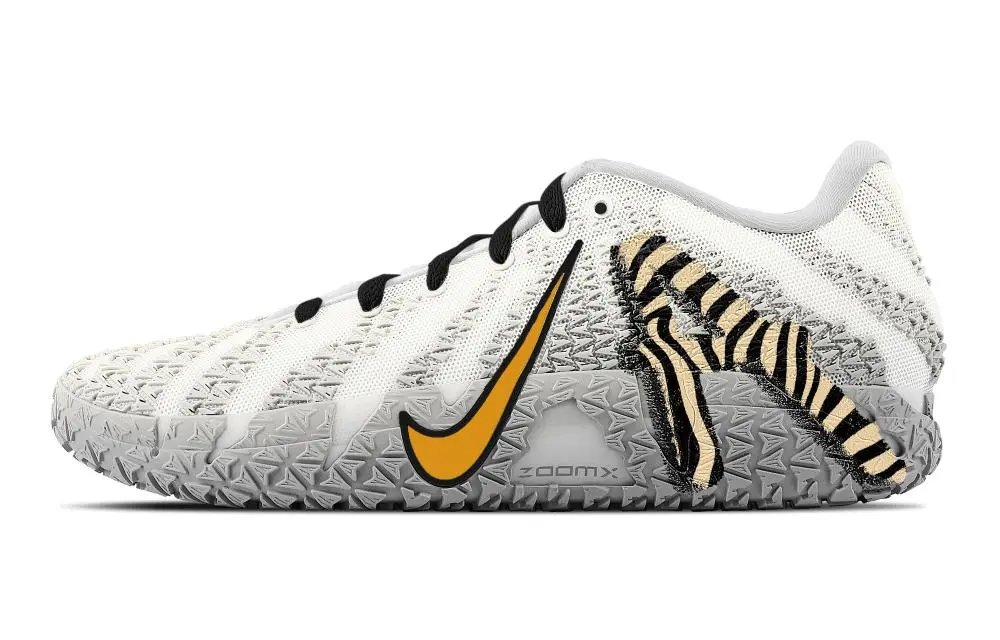 Nike Ja Morant 3 Tiger Print Abrasion Resistant Low top Basketball Shoes Unisex Light Beige