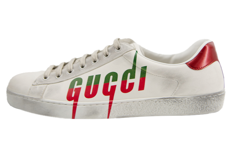 GUCCI Ace "GUCCI Blade Distressed" Sneakers White