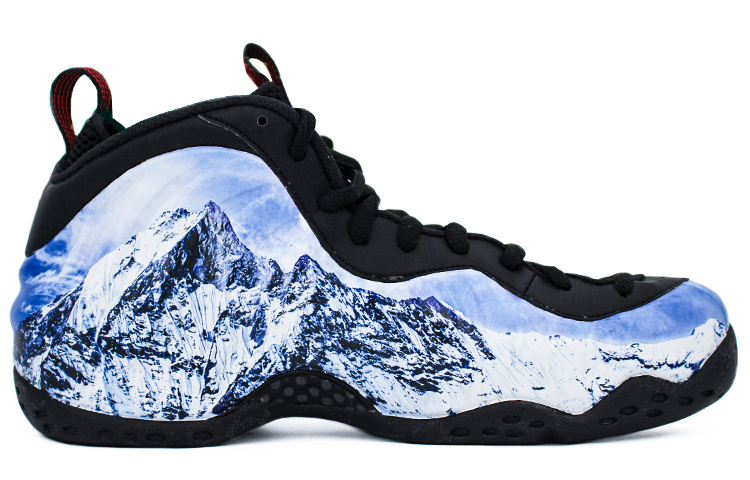 Nike Foamposite One Mid top Vintage Basketball Shoes Men's White Blue