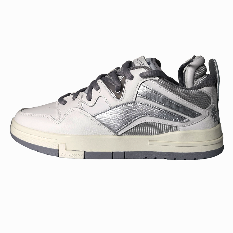 LiNing Wave Pro Low-Top Skateboard Shoes Women's White Gray