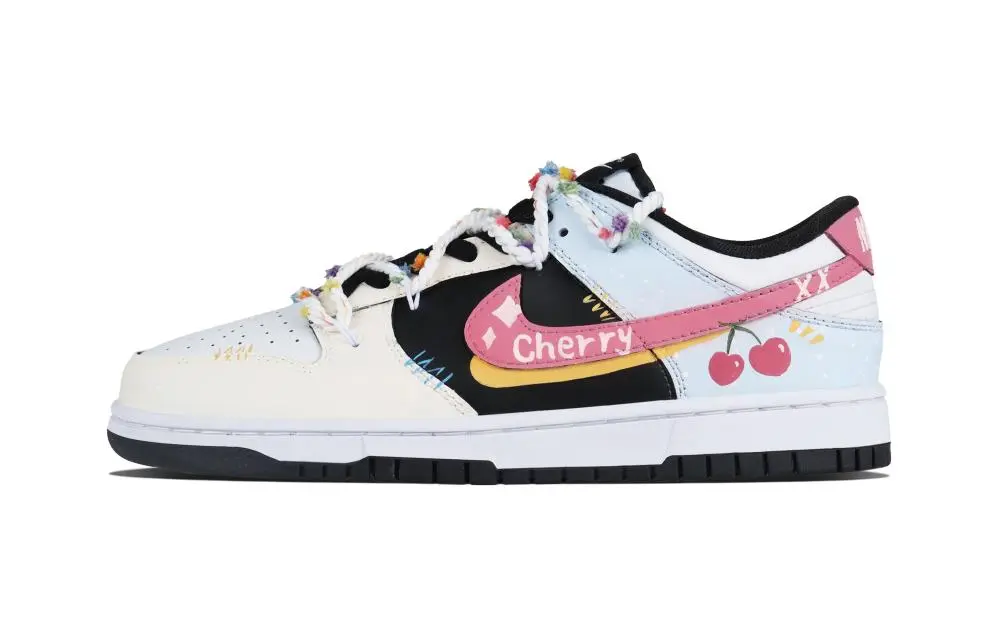 Nike Dunk Cherry Jelly Bean Abrasion Resistant Low top Skateboard Shoes Unisex Pink Blue