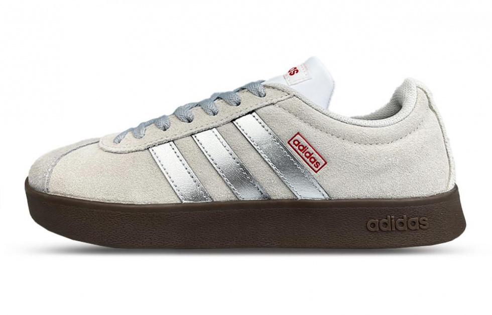 Adidas Neo VL Court 2.0 Anti-Slip Wear-Resistant Low-Top Skateboard Shoes Unisex Gray Silver