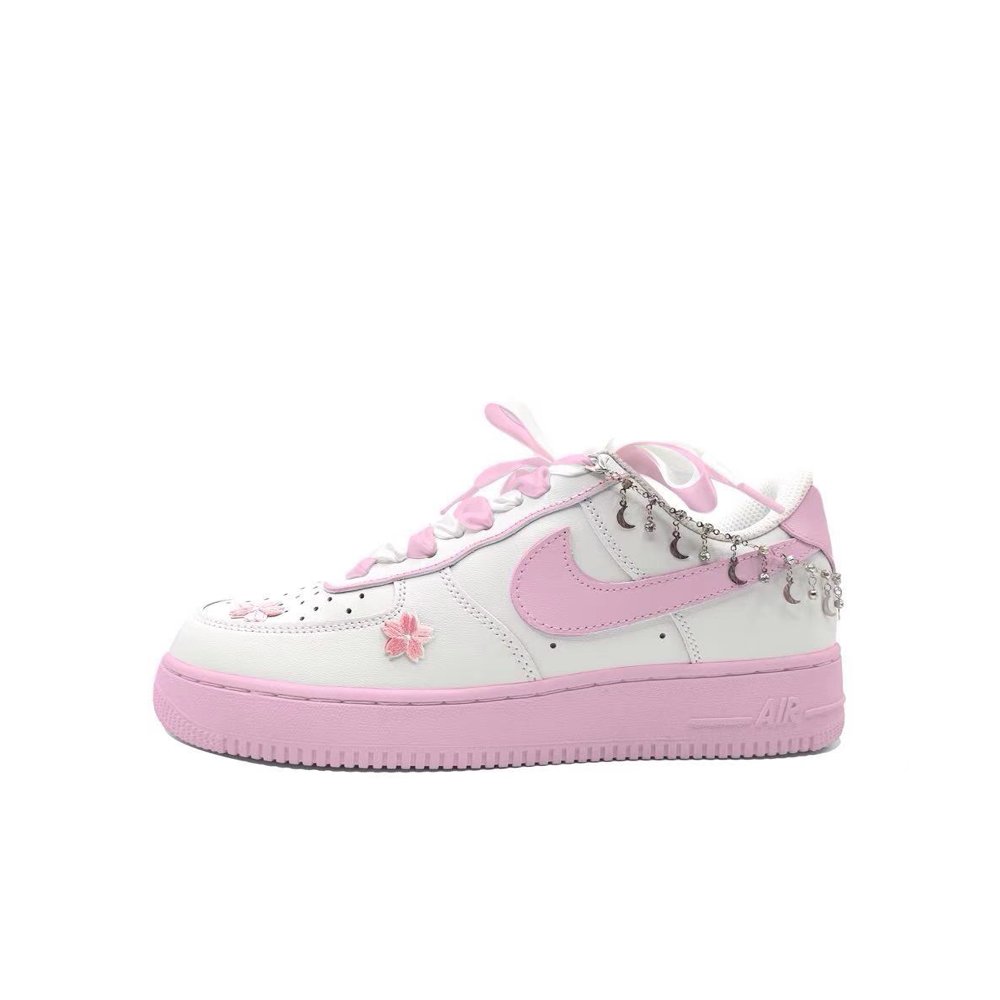 Nike Air Force 1 Anti-Slip Wear-Resistant Low-Top Skateboard Shoes Unisex Pink
