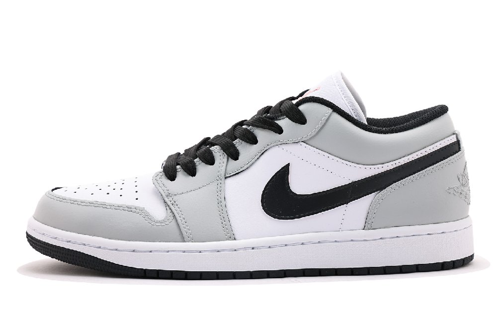Jordan Air Jordan 1 Abrasion Resistant Coverage Low Top Vintage Basketball Shoes Unisex Light Gray