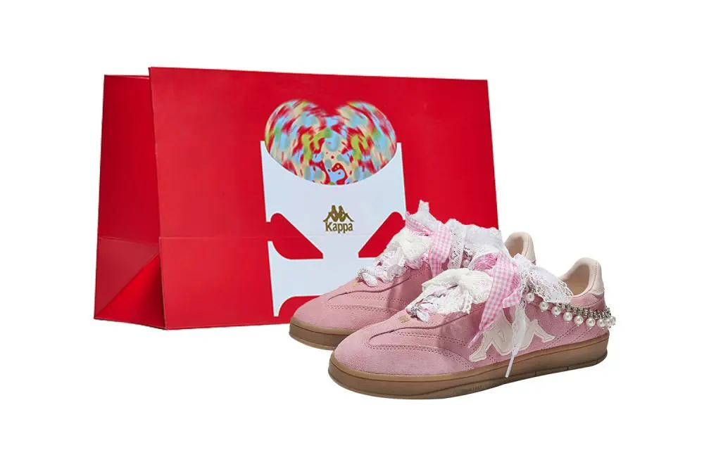 Kappa Tifo Abrasion Resistant Low top German Army Trainers Women's Pink Peony