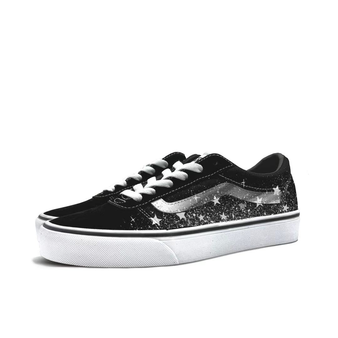 Vans Ward Abrasion Resistant Low top Skateboard Shoes Men's Black White купить в интернет-магазине Yoocart с быстрой доставкой по России.