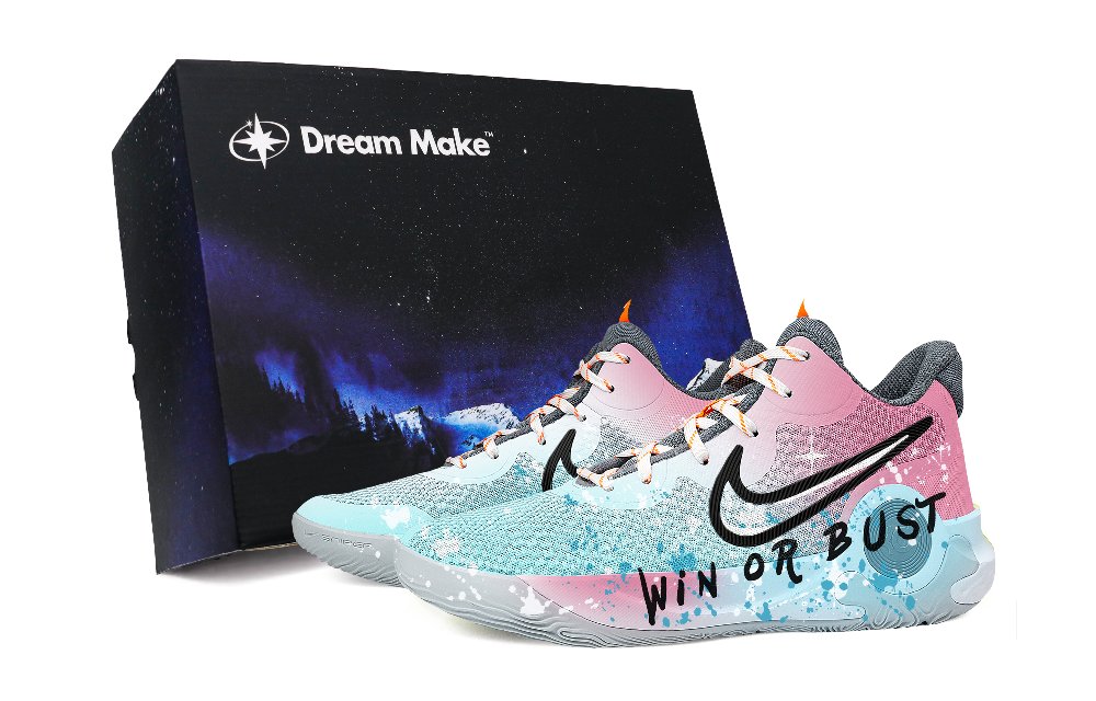 Nike KD Trey 5 IX Observer-Black Box Anti-Slip Wear-Resistant Mid-Top Basketball Shoes Unisex Pink Blue