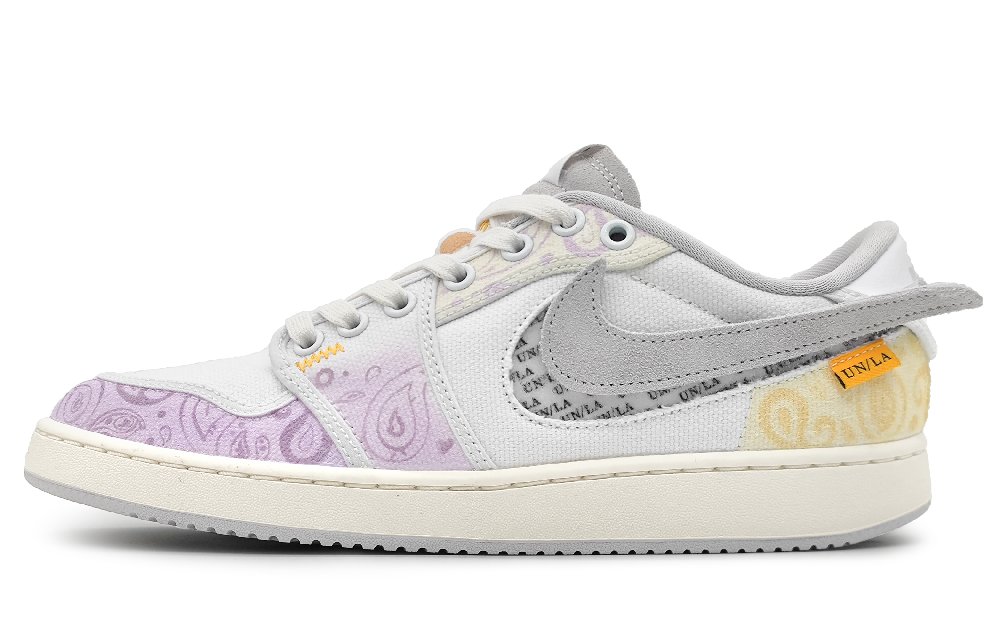 Union LA x Jordan Air Jordan 1 KO Low YXYY Low-Top Vintage Basketball Shoes Unisex Yellow White Purple
