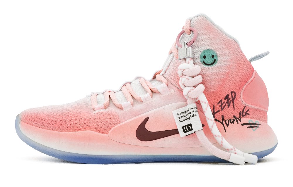 Nike Hyperdunk X Cushioning, Slip Resistant, And Abrasion Resistant High Top Basketball Shoes Men's Pink White