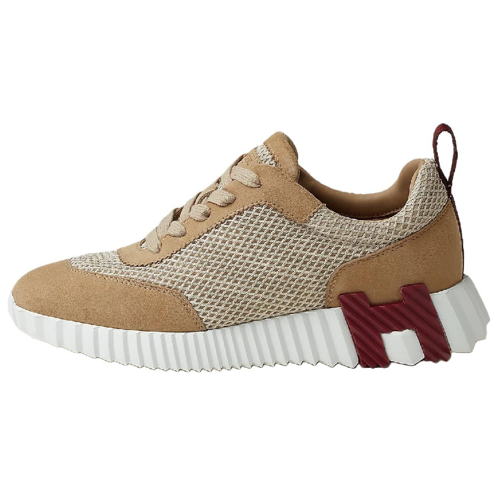 HERMES Bouncing Low-Top Casual Shoes Women's Earth Brown