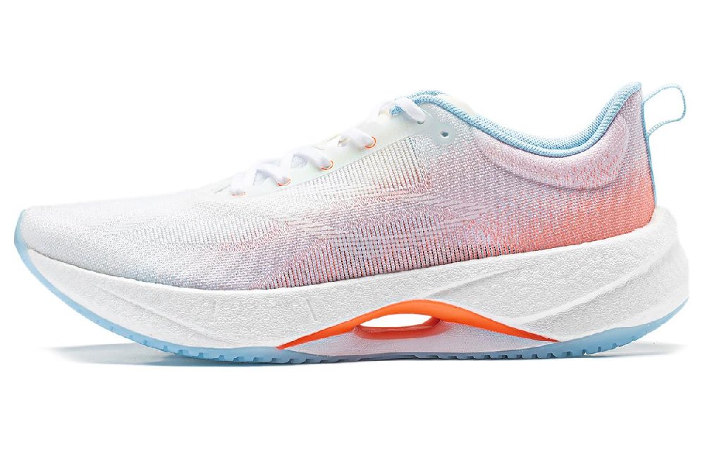 LiNing Super Light 21 Cushioning Anti-Slip Wear-Resistant Breathability Low-Top Running Shoes Women's White Orange